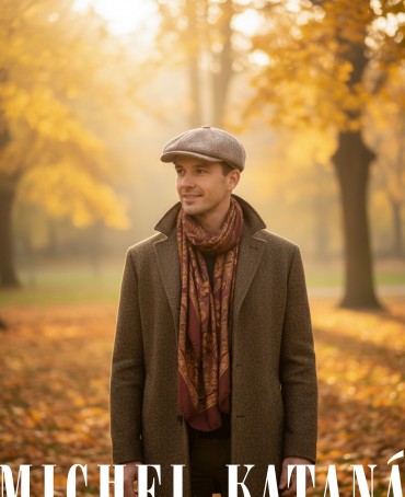 Кепка с козырьком, 8ми-клинка Мужская-Унисекс TWEED EDINBURG LATE MIST из твида (Плотная Костюмно-Блейзерная ШЕРСТЬ) TWEED.8-EDINBURG/LATE.MIST